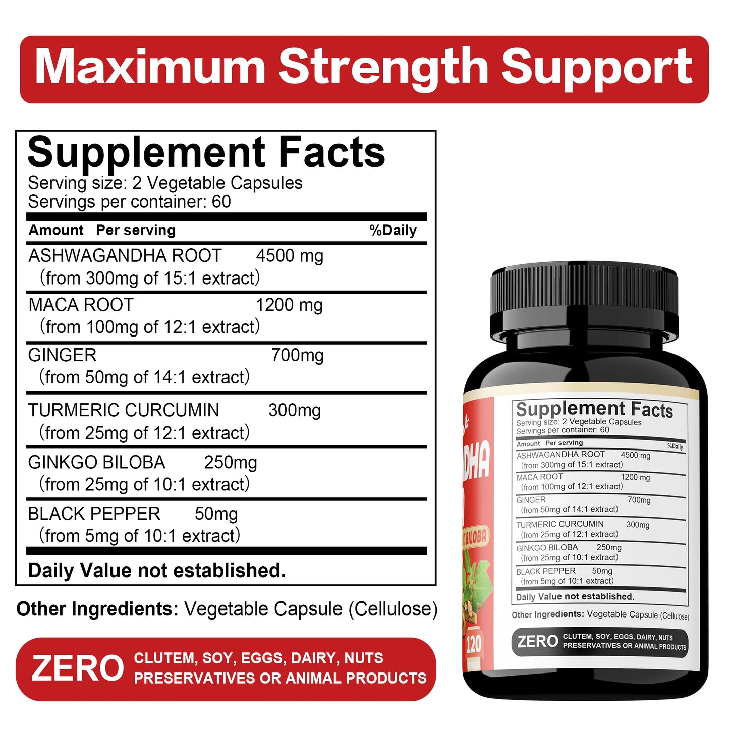 Ashwagandha and Maca Capsules.