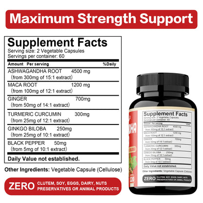 Ashwagandha and Maca Capsules.