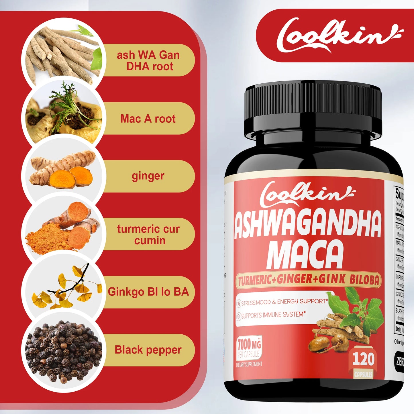 Ashwagandha and Maca Capsules.