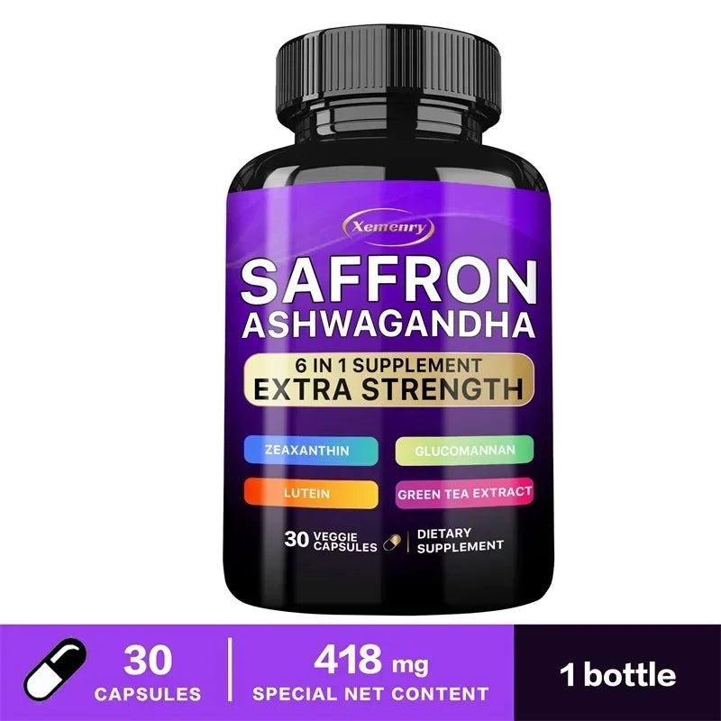 Saffron Ashwagandha 6 in 1 Supplement.
