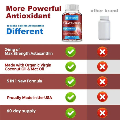 Astaxanthin 24mg - with Ashwagandha, Grape Seed Oil Extract.