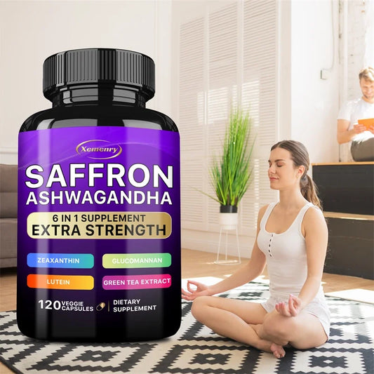 Saffron Ashwagandha 6 in 1 Supplement.
