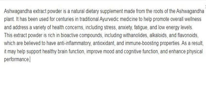 High-purity ashwagandha extract powder.